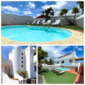 un collage di foto di una casa e di una piscina di Laguna Home by Best Holidays Fuerteventura a Corralejo
