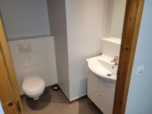 a small bathroom with a toilet and a sink at Noisy Residence in Noisy-le-Grand