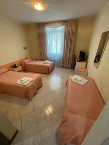 Ein Bett oder Betten in einem Zimmer der Unterkunft Hotel Michelangelo