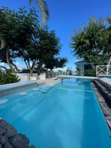 a swimming pool with blue water and trees at ITAKA LOMA BONITA in Las Terrenas