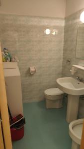 a bathroom with a toilet and a sink at Sasso Rosso Apartment in Folgarida