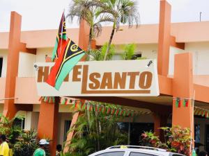 a sign for the el santaico hotel at Hotel Santo Vanuatu in Luganville