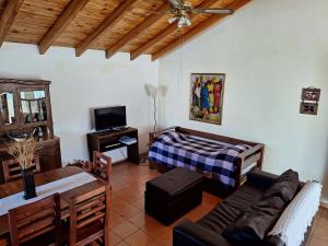 een woonkamer met een bank en een tv bij ANA Apartments & Parking Mendoza in Mendoza