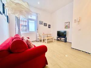 Televízia a/alebo spoločenská miestnosť v ubytovaní Los Rincones de Stephan
