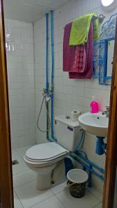 a bathroom with a toilet and a sink at Maison La lune des gorges in Tinerhir