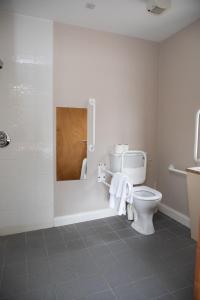 a bathroom with a toilet and a shower at Sliabh Beagh Hotel in Monaghan