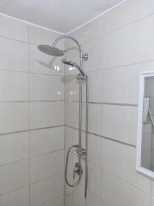 a shower with a shower head in a bathroom at I.M Jerusalem in Jerusalem