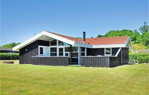 SkovbyにあるBeautiful Home In Sydals With 5 Bedrooms, Sauna And Wifiの赤屋根の黒家