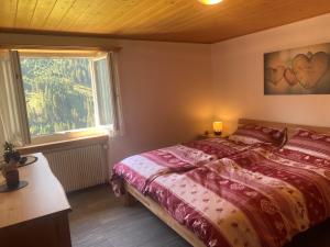 a bedroom with a bed and a window at Apartment Margherita in Sedrun