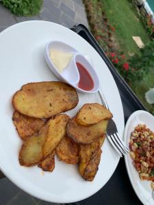 Comida en el complejo de cabañas o alrededores