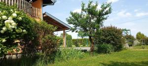un cortile con una casa, un albero e un prato di Kuća za odmor Duga Pet friendly imanje 13500 m2 