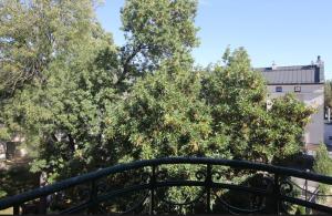 een balkon met uitzicht op sommige bomen bij Zamojska Residence Apartments in Lublin