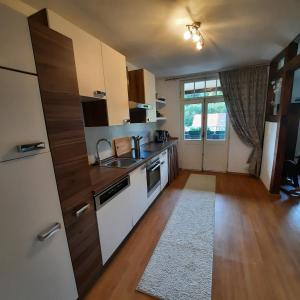 Kuchyň nebo kuchyňský kout v ubytování FeWo in Ilsenburg Waldblick, schöne Aussicht