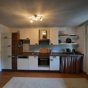 Kuchyň nebo kuchyňský kout v ubytování FeWo in Ilsenburg Waldblick, schöne Aussicht