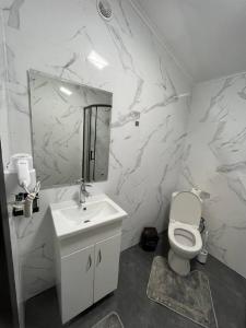 Koupelna v ubytování Forsage Hotel