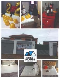 a collage of pictures of a guest house at De Capital Guest House in East London