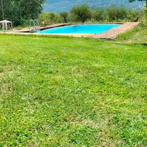 une piscine dans un champ d'herbe verte dans l'établissement Villa - Malibu', à Lauria Inferiore