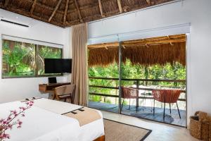 TV a/nebo společenská místnost v ubytování Terasu Riviera Maya Hotel & Spa, en Xcaret