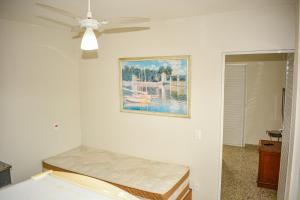 卡波布里奥AP perto da Praia do Forte Cabo Frio的一间设有一张床的客房,墙上挂着一幅画