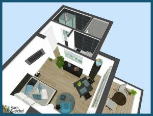a floor plan of a house with solar panels at Apartment TRAUM - ruhig gelegen, schnell erreichbar, mit Balkon in Braunschweig