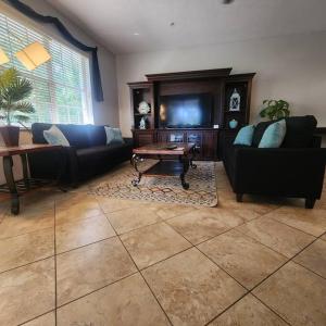 a living room with a couch and a table and a tv at 1 bedroom (2 Beds), 1 Bath with Kitchen at IMG in Bradenton