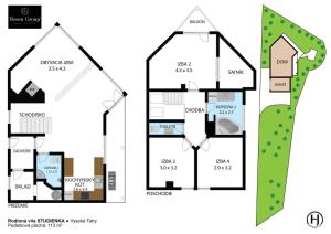 The floor plan of Vila Studienka