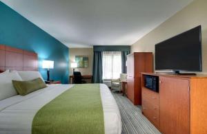 Habitación de hotel con cama y TV de pantalla plana. en Best Western Eagles Inn, en Morehead