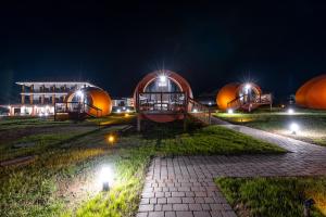 Garður fyrir utan Hotel Qvevrebi