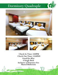 um grupo de camas num quarto de hotel em Loreland Farm Resort em Antipolo