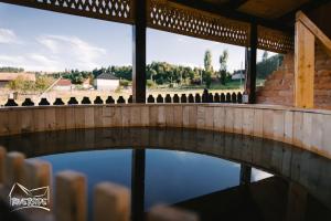 a bridge over a body of water at Riverside • cabine in Gălăuţaş