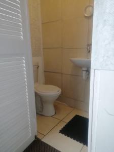 un baño con inodoro y lavabo en 11 on Orange, en Ciudad del Cabo