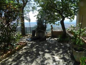 a patio with a view of the mountains at Casa Vela in Ariano Irpino