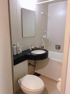 a bathroom with a toilet and a sink and a tub at Hotel Yuni -Comfortable stay Star-Club iD in Tokyo