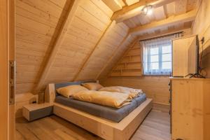 Vuode tai vuoteita majoituspaikassa Wellness Chalet Kohútka