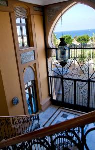 an empty balcony with a view of the ocean at ALEGRIA Palacio Mojacar - Adults Only in Mojácar