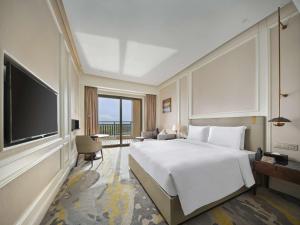 Televisi dan/atau pusat hiburan di Hollick Hotel Wen'An, Tapestry Collection By Hilton