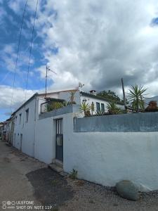 ロウザンにあるA Casa da Bicicletaの白い建物の上に植物が植えられている