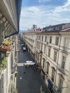 a view of a city street from a building at Appartamento Matilde in Turin
