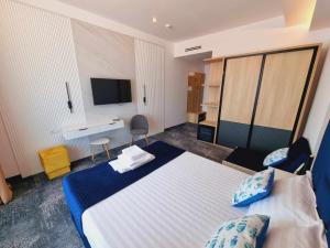 Кровать или кровати в номере Hotel Nava