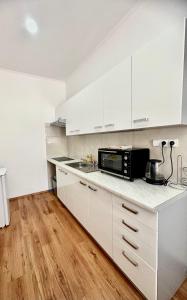 Kuchyň nebo kuchyňský kout v ubytování Apartment Erika