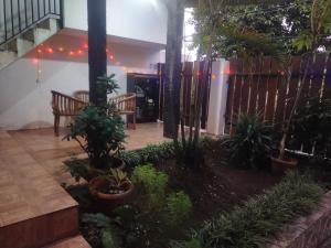 un patio con árboles y plantas en un edificio en Traveler Guest House Yasmin Bogor Barat, en Bogor