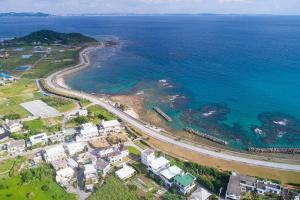 an aerial view of a beach and the ocean at Sun flower in Nanjo