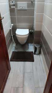 a small bathroom with a toilet and a rug at Appartement Haut standing F3 Alger , El Alchour in Alger