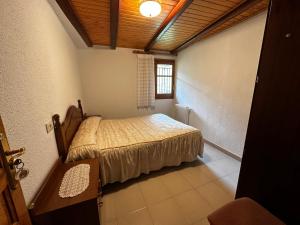 a bedroom with a bed in a room with a window at Apartament Casa Sastre in Espot