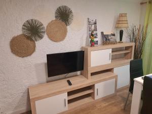 Televízia a/alebo spoločenská miestnosť v ubytovaní Can Teixidor