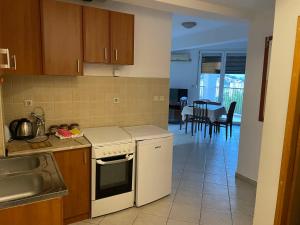 Kuchyň nebo kuchyňský kout v ubytování Najd apartment