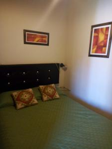 ルハン・デ・クージョにあるVista Verdeのベッドルーム1室(緑色のベッド1台、枕2つ付)