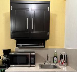 Kuchyň nebo kuchyňský kout v ubytování Hotel Quinta Luna Zacatlán