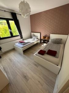 Χώρος καθιστικού στο Relaxen am Waldesrand Fewo 1