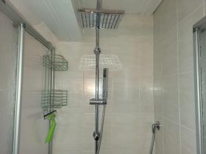 bagno con doccia e soffione di Schweizer´s Ferienwohnung ad Achberg Altre 37 foto